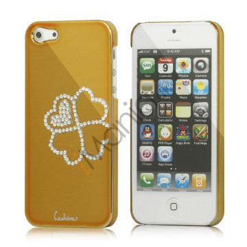 Kløver Cadmieret Diamant Case Cover til iPhone 5 - Gold