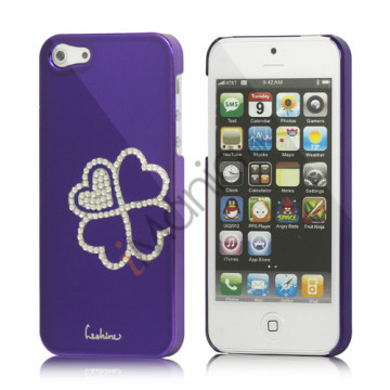 Kløver Cadmieret Diamant Case Cover til iPhone 5 - Violet Lilla