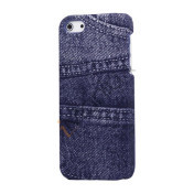 Moderigtigt Jeans Style Hard Case iPhone 5 cover - Mørkeblå