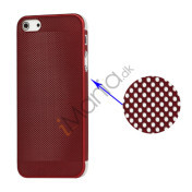Ultra Slim Perforeret Ventileret Metal Hard Case til iPhone 5 - Rød