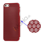 Metallic udhulet Floral Mesh Case iPhone 5 cover - Rød
