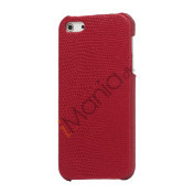 Slange Leather Coated Hard Case til iPhone 5 - Red