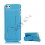 iPhone 5 Gummi Hard Case Cover med Stand - Blå