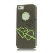 Pilen of Love Frosted hård plast Case til iPhone 5 - Grøn / Grå