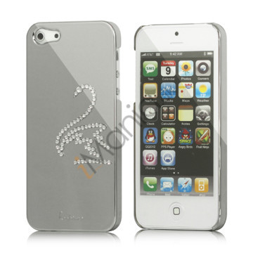 Svane Cadmieret Diamant Cover Case til iPhone 5 - Sølv