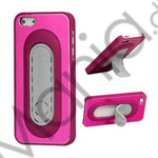 Børstet Metal & Plastic Combo Stand Case iPhone 5 cover - Rose