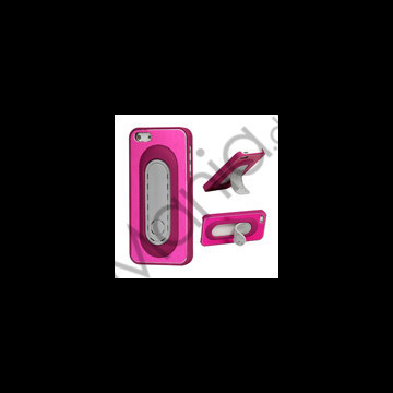 Børstet Metal & Plastic Combo Stand Case iPhone 5 cover - Rose