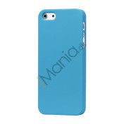 Gummibelagt Mat Hard Back Case til iPhone 5 - Light Blå