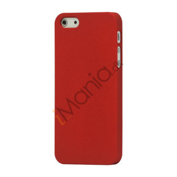 Frosted Hard Plastic Cover Case til iPhone 5 - Rød