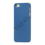 Frosted Hard Plastic Cover Case til iPhone 5 - Mørkeblå