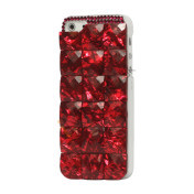 Square Gem Stone Smykkesten Hard Case iPhone 5 cover - Rød