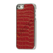 Krokodille Leather Skin Metalbelagt Hard Case iPhone 5 cover - Red