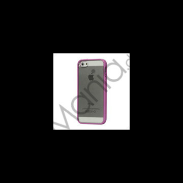 TPU Bumper Ramme Clear Transparent Plastic Combo Beskyttelses Case til iPhone 5 - Lilla