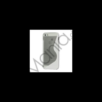 Populært S-line Plastic & TPU Combo Cover Case til iPhone 5 - Transparent / Hvid