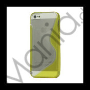 Populært S-line Plastic & TPU Combo Cover Case til iPhone 5 - Transparent / Gul