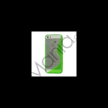Populært S-line Plastic & TPU Combo Cover Case til iPhone 5 - Transparent / Grøn