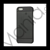 Deluxe Børstet Metal Hard Beskyttelses Case iPhone 5 cover - Sort