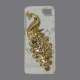 Håndlavet 3D Peacock Bling Diamond Crystal Case iPhone 5 cover - Rød