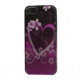 Hjerte-og blomstermønster Snap-on Hard Case Shell til iPhone 5