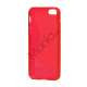 S Formet TPU Gele Case Cover til iPhone 5 - Rød