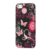 Butterfly Flora TPU Gele Case Cover til iPhone 5