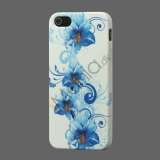 Blå Blomst TPU Taske Cover til iPhone 5