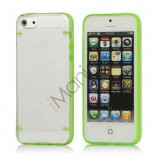 Selvlysende Transparent Plastic & TPU Combo Case iPhone 5 cover - Grøn
