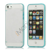Selvlysende Transparent Plastic & TPU Combo Case iPhone 5 cover - Blå