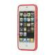 Hvid-kantede Frosted Gel TPU Case iPhone 5 cover - Rød