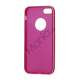 Hvid-kantede Frosted TPU Gel Case iPhone 5 cover - Violet