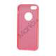Hvid-kantede Frosted Gel TPU Case iPhone 5 cover - Pink