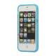 Hvid-kantede Frosted TPU Gel Case iPhone 5 cover - Mørkeblå