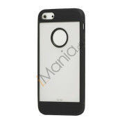 Mat Plastic & TPU Combo Cover Case til iPhone 5 - Sort