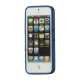 To-tone Gel TPU Case Cover med Round Cutout til iPhone 5 - Sort / Blå