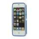 To-tone Gel TPU Case Cover med Round Cutout til iPhone 5 - Hvid / Blå