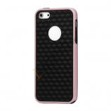 Cube Square TPU Cover Case til iPhone 5 - Pink