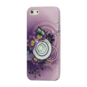 Violette blomster og Sommerfugl TPU Taske Shell til iPhone 5