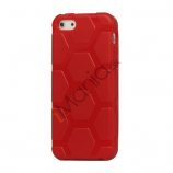 Anti-slip Fodbold Mønster TPU Case iPhone 5 cover - Rød