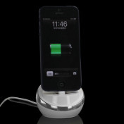 USB Sync Dock / Bordoplader til iPhone 5 - Sølv