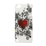 Rødt Heart Plastic Cover Case Tilbehør til iPod Touch 5