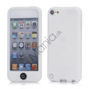 Cover med farvet home-knap Silikone Taske Shell for iPod Touch 5 - Hvid