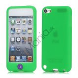 Cover med farvet home-knap Silikone Case Cover til iPod Touch 5 - Grøn