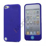 Cover med farvet home-knap Silikone Taske Shell for iPod Touch 5 - Mørkeblå