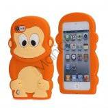 Sød 3D Abe, blød beskyttende silikone Jelly Taske til iPod Touch 5 - Orange