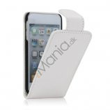 Tyndt Lodret PU Læder Case Cover med kortpladser til iPod Touch 5 - Hvid
