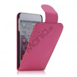 Tyndt Lodret PU Læder Case Cover med kortpladser til iPod Touch 5 - Rose