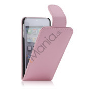 Tyndt Lodret PU Læder Case Cover med kortpladser til iPod Touch 5 - Pink
