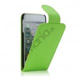 Tyndt Lodret PU Læder Case Cover med kortpladser til iPod Touch 5 - Grøn