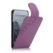 Tyndt Lodret PU Læder Case Cover med kortpladser til iPod Touch 5 - Lilla