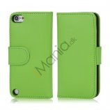 Magnetisk Kunstlæder Kreditkort tegnebog Cover til iPod Touch 5 - Grøn